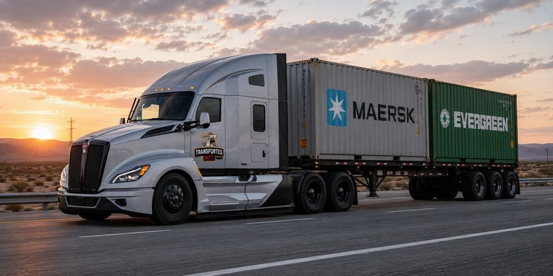 Transportes MYT en ruta con contenedores internacionales